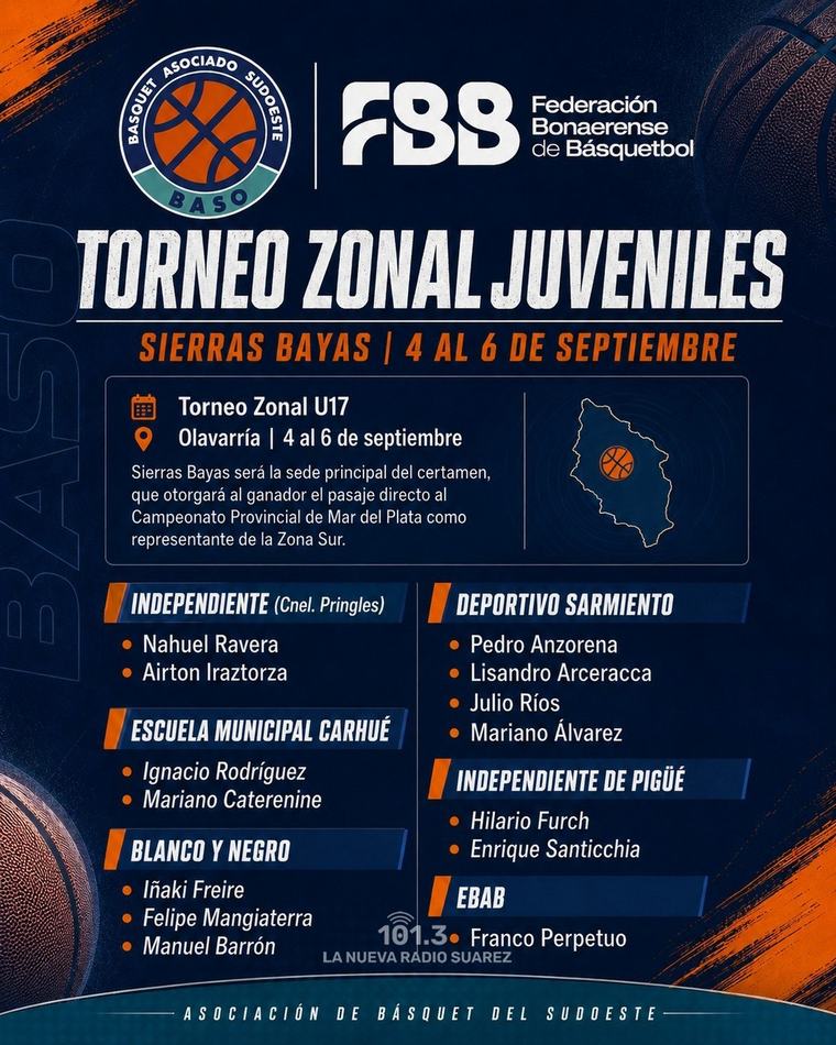 BASO tendrá una nueva participación en el Torneo Zonal U17 que se desarrollara en Olavarria