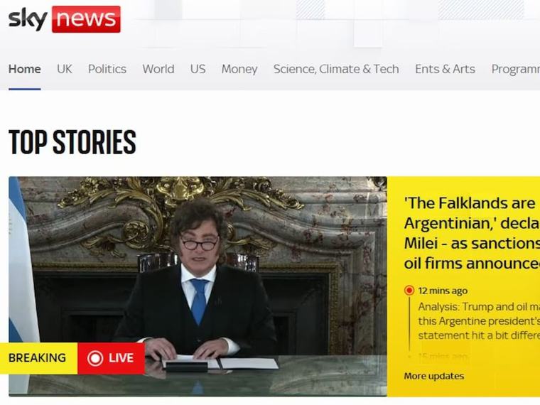 Así fue la reacción de la prensa británica tras la cadena nacional de Milei por Malvinas: “Es algo del pasado”