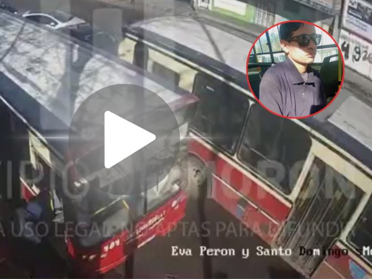 Video: así fue el choque que delató al hombre que robó un colectivo de la línea 216 en Merlo
