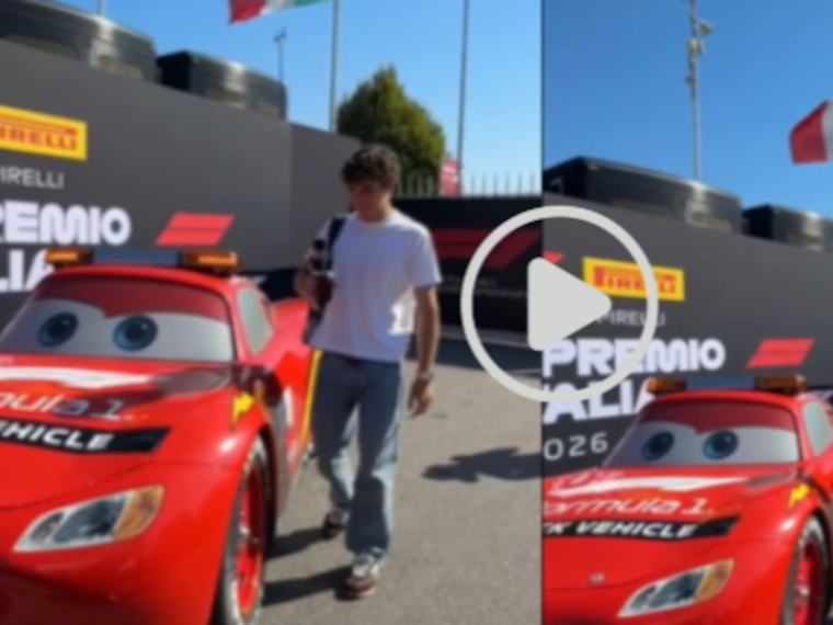 Franco Colapinto se cruzó con el Rayo McQueen en Monza: el blooper que se hizo viral