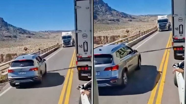 Imprudencia al volante: quiso adelantar en doble línea amarilla y se encontró de frente con un camión